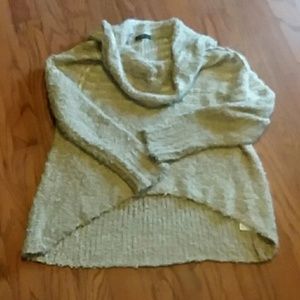 THML soft high low brown sweater